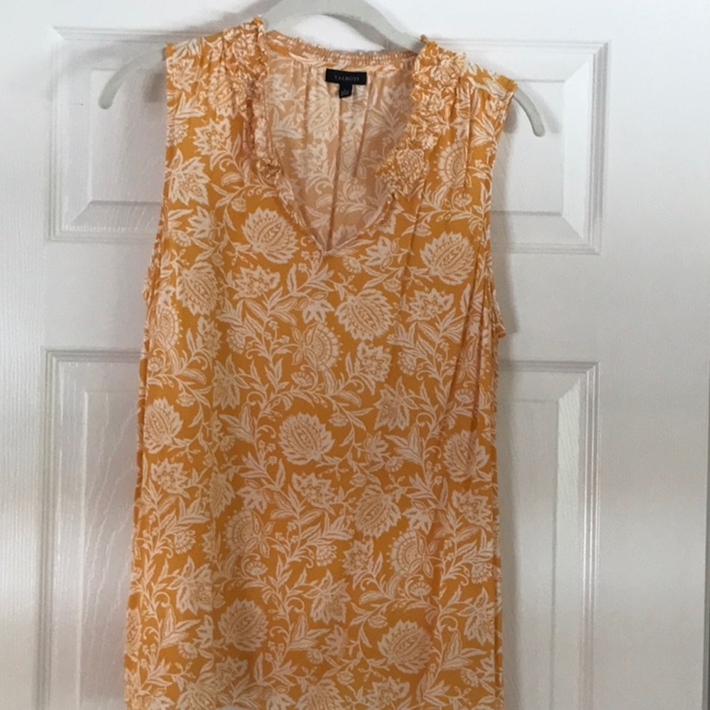 Talbots Orange Floral Blouse